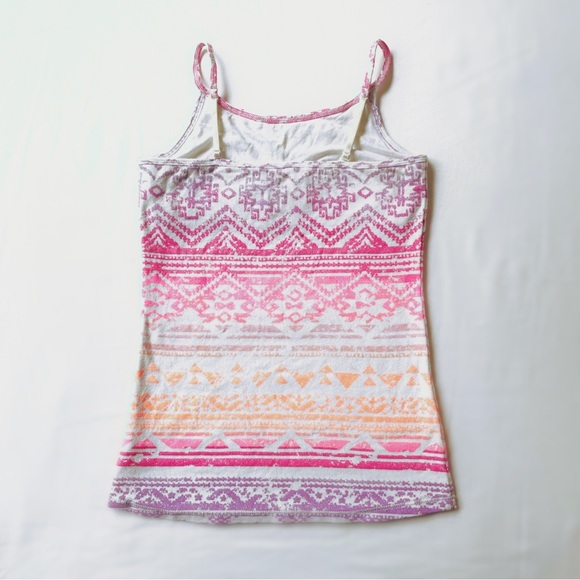 Girls Sz 12 Sparkly Tribal Print Tank Top With Beaded Fringe Neck Line - Picture 4 of 4